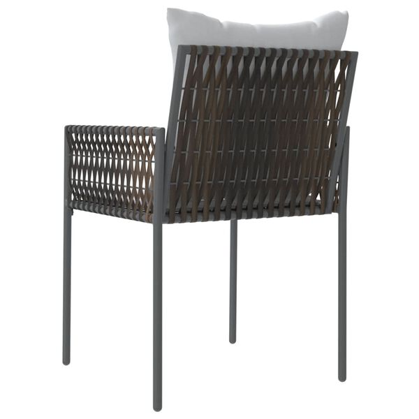 vidaXL Garden Chairs with Cushions 2 pcs Brown 54x61x83 cm Poly Rattan