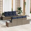 vidaXL Garden Sofa Set with Cushion 7 pcs Grey Poly Rattan