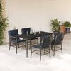 vidaXL 5 Piece Garden Dining Set with Cushions Grey Poly Rattan