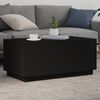 vidaXL Coffee Table with LED Lights Black 90x50x40 cm