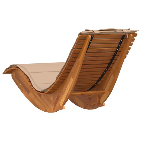 vidaXL Rocking Sun Loungers with Cushions 2 pcs Solid Wood Acacia