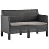 vidaXL 2 Piece Garden Lounge Set with Cushions PP Rattan Anthracite