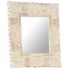 vidaXL Mirror White 50x50 cm Solid Mango Wood
