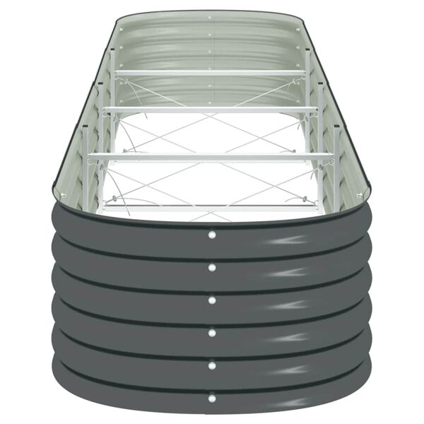 vidaXL Garden Raised Bed 400x80x44 cm Galvanised Steel Grey