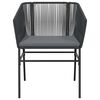 vidaXL 3 Piece Garden Dining Set with Cushions Black Poly Rattan Glass