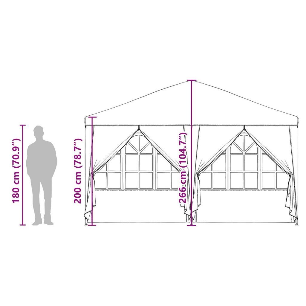 vidaXL Party Tent with 8 Sidewalls Blue 4x4 m PE
