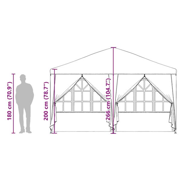 vidaXL Party Tent with 8 Sidewalls Blue 4x4 m PE