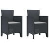vidaXL Garden Dining Set 3 pcs Anthracite Polt rattan