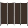 vidaXL 4-Panel Room Divider Brown 200x180 cm