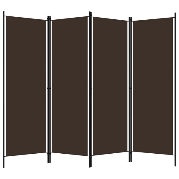 vidaXL 4-Panel Room Divider Brown 200x180 cm
