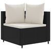 vidaXL 4 Piece Garden Sofa Set with Cushions Black Poly Rattan