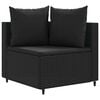 vidaXL 10 Piece Garden Sofa Set with Cushions Black Poly Rattan