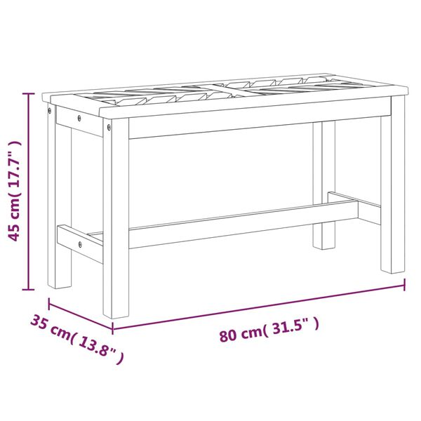 vidaXL Garden Bench 80 cm Solid Wood Acacia