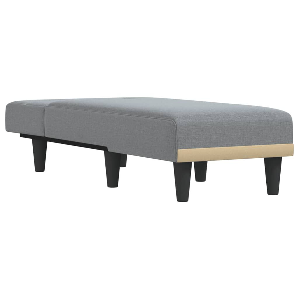 vidaXL Chaise Longue Light Grey Fabric