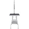 vidaXL Adjustable Dog Grooming Table with 2 Loops and Basket