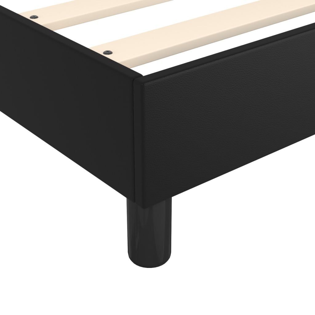 vidaXL Box Spring Bed with Mattress Black 100x203 cm Twin XL Faux Leather