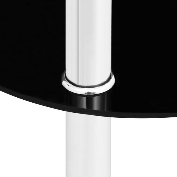 vidaXL 2-Tier Side Table Transparent & Black 38x38x50cm Tempered Glass