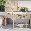 vidaXL Garden Chairs with Cushions 2 pcs Beige Poly Rattan Acacia Wood