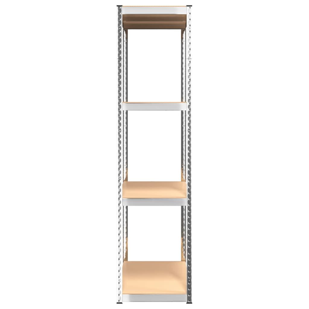 vidaXL 4-Layer Shelves 2 pcs Silver Steel&Engineered Wood