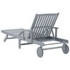 vidaXL Garden Sun Lounger with Cushion Solid Acacia Wood