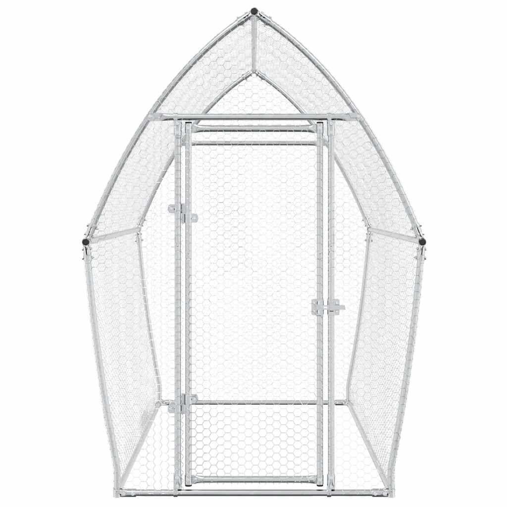vidaXL Chicken Cage Silver 200x105x182 cm Galvanised Steel