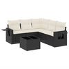 vidaXL 6 Piece Garden Sofa Set with Cushions Black Poly Rattan