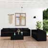 vidaXL 8 Piece Garden Lounge Set with Cushions Poly Rattan Black