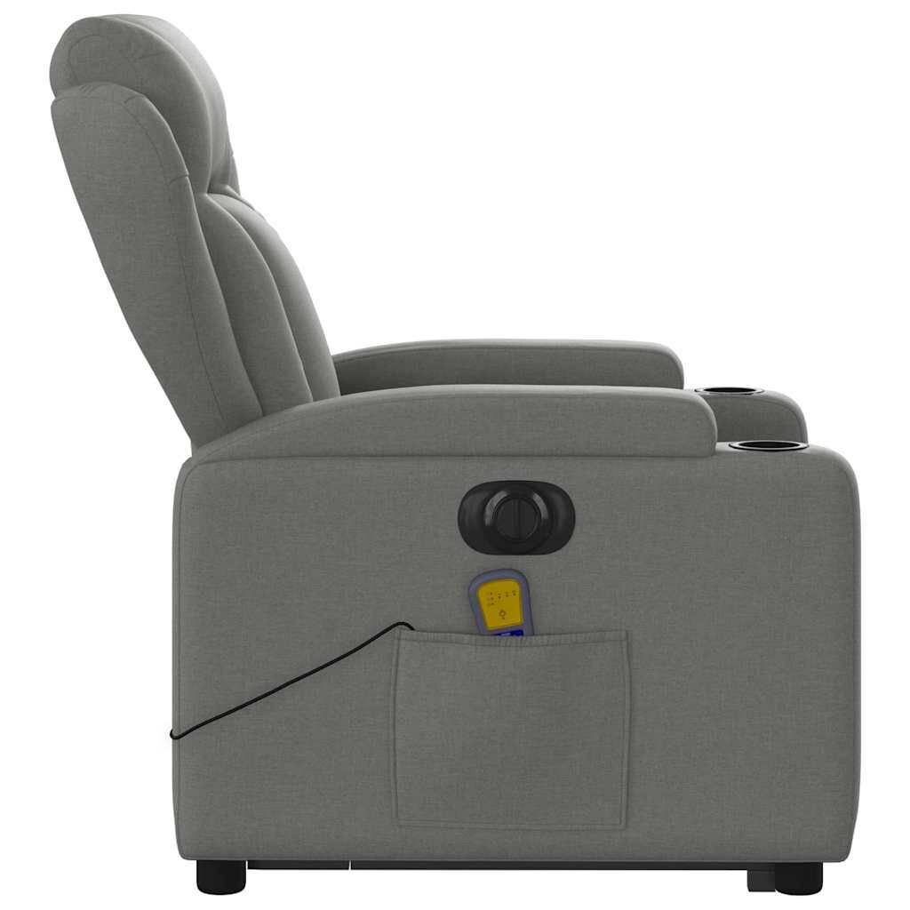 vidaXL Electric Stand up Massage Recliner Chair Dark Grey Fabric