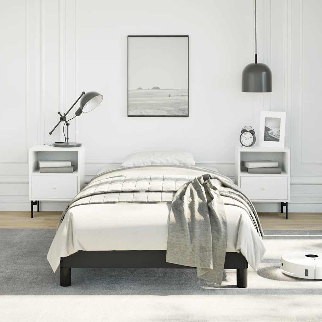 vidaXL Bed Frame without Mattress Black 100x190 cm Twin Faux Leather
