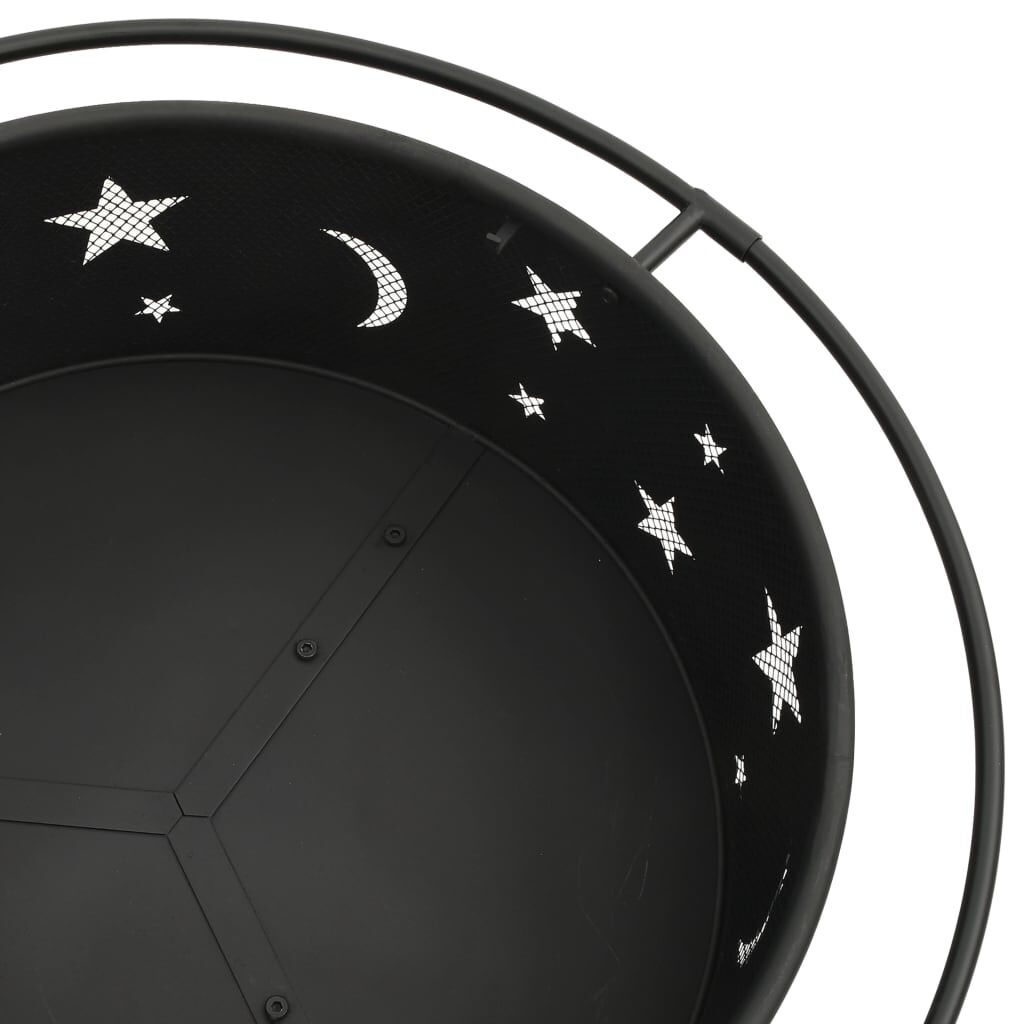 vidaXL Fire Pit with Poker 76 cm XXL Steel