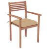 vidaXL Garden Chairs 2 pcs with Beige Cushions Solid Teak Wood