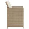 vidaXL 3 Piece Garden Dining Set with Cushions Beige