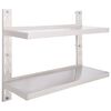 vidaXL 2-Tier Floating Wall Shelf Stainless Steel 100x30 cm