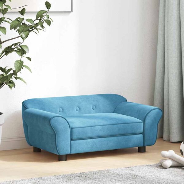 vidaXL Dog Sofa Turquoise 72x45x30 cm Plush