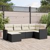 vidaXL 6 Piece Garden Sofa Set with Cushions Black Poly Rattan