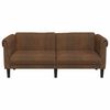 vidaXL Sofa 2-Seater Brown Faux Suede Leather