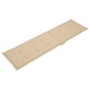vidaXL Outdoor Deck Chair with Footrest and Cushion Solid Acacia Wood