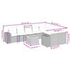 vidaXL 10 Piece Garden Sofa Set with Cushions Grey Poly Rattan