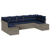 vidaXL Garden Sofa Set with Cushion 7 pcs Grey Poly Rattan