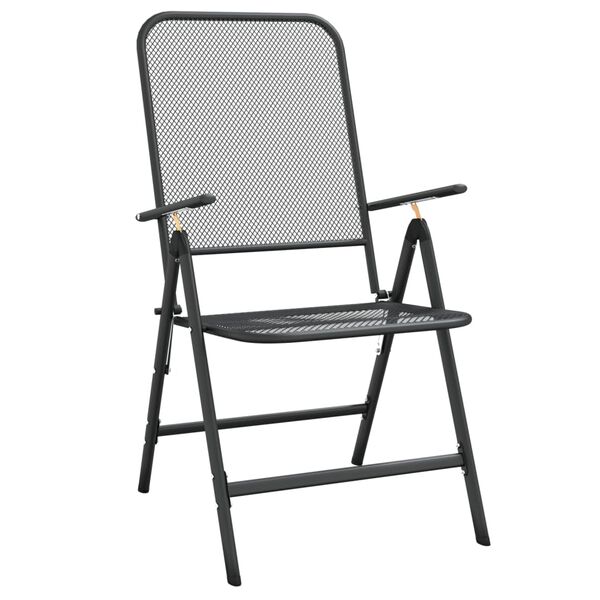 vidaXL 3 Piece Garden Dining Set Expanded Metal Mesh Anthracite
