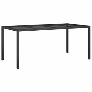 vidaXL Garden Table Black 190 x 90 x 75 cm Poly Rattan