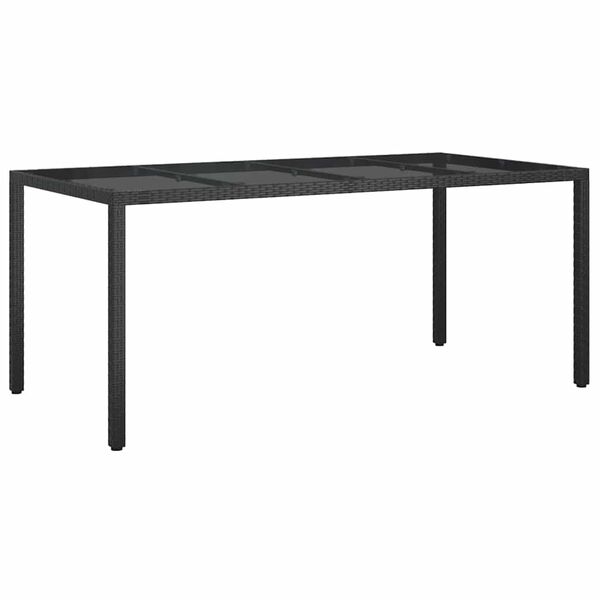 vidaXL Garden Table Black 190 x 90 x 75 cm Poly Rattan