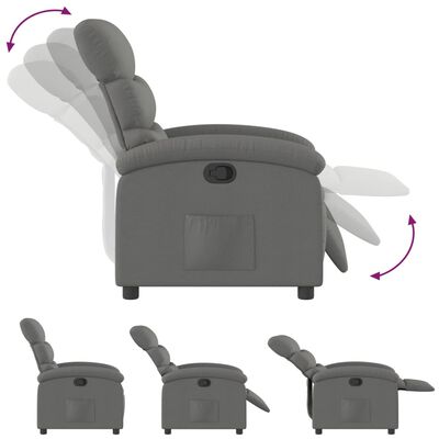 vidaXL Recliner Chair Dark Grey Fabric