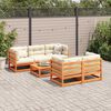 vidaXL 6 Piece Garden Sofa Set with Cushions Wax Brown Solid Wood Pine