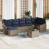 vidaXL Sofa Set with Cushion 8 pcs Grey Poly Rattan