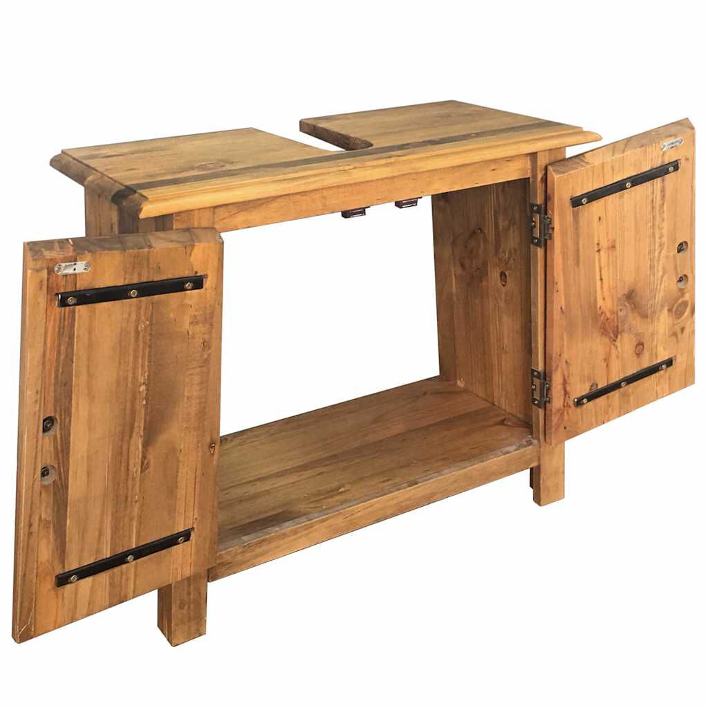 vidaXL Bathroom Furniture Set Solid Pinewood
