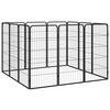 vidaXL 12-Panel Dog Playpen Black 50x100 cm Powder-coated Steel