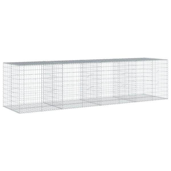 vidaXL Gabion Basket with Cover 400x100x100 cm Galvanised Iron
