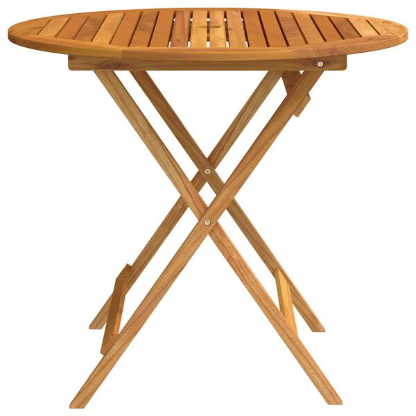 vidaXL Folding Garden Table &Oslash;90x75 cm Solid Eucalyptus Wood