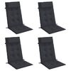 vidaXL Highback Chair Cushions 4 pcs Black Oxford Fabric